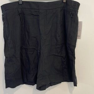 NWT Athleta Black Playa Linen Bermuda Shorts size 22